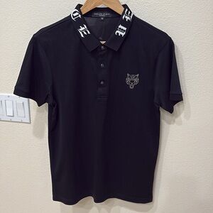 Philipp Plein Homme Black Polo Shirt—FABULOUS!! New With Partial Tags—Medium